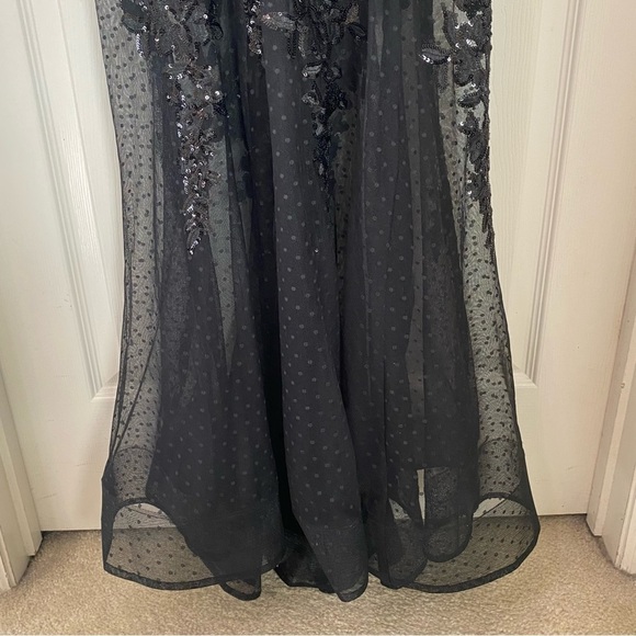 Windsor Livia Sequin Mesh Mermaid Dress Black Junior Size 5/6 - Picture 10 of 15